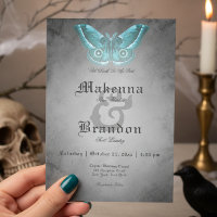 Dunkle gotische Schwarze Wasserfarbe Aquamarine Mo