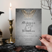 Dunkle gotische Schwarze Wasserfarbe Braun Moth We Einladung