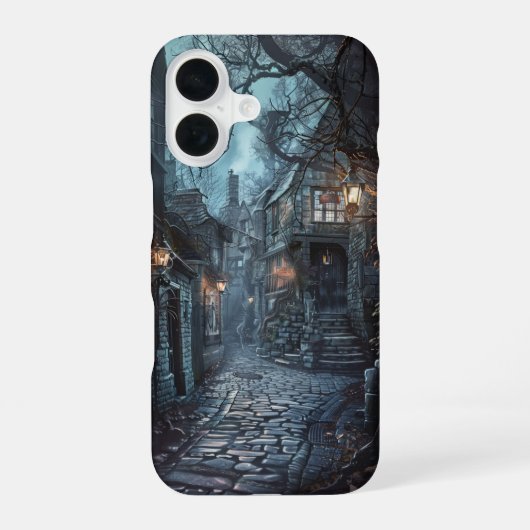 Dunkle gotische Straße iPhone 16 Hülle (Rückseite)