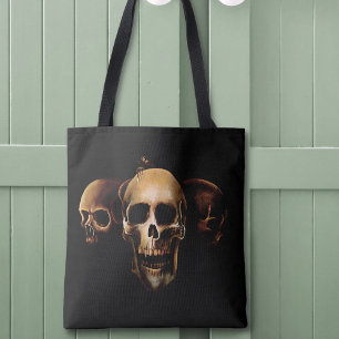 Dunkle gotische Totenköpfe menschlich schwarzes Tr Tasche