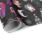 Dunkle Gotische Weihnachtswrapping Paper Geschenkpapier (Rolleneckpunkt)