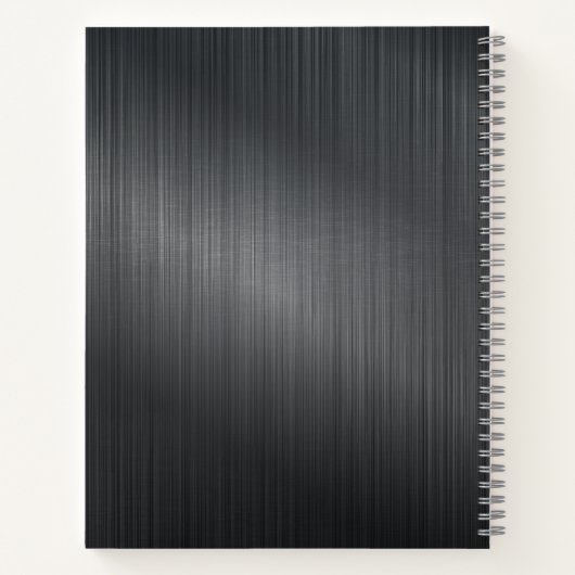 Dunkle graue Metallic Textur Notizbuch (Rückseite)