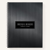 Dunkle graue Metallic Textur Notizbuch (Vorderseite)
