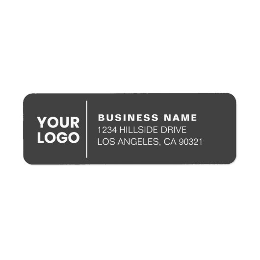 Dunkle graue Rücksendeadresse für moderne Business (Vorne)