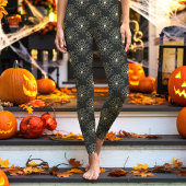 Dunkle graue Spider Webmuster Halloween Leggings