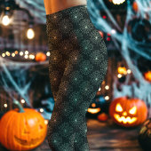 Dunkle graue Spider Webmuster Halloween Leggings