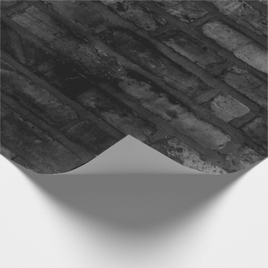 Dunkle Grauziegelwand Geschenkpapier (Ecke)