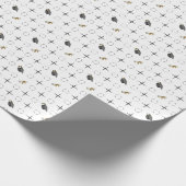 Dunkle Gray Graduation Caps und Diplommuster Geschenkpapier (Ecke)