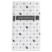 Dunkle Gray Graduation Caps und Diplommuster Kleine Geschenktüte (Vorderseite)