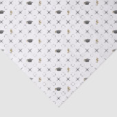 Dunkle Gray Graduation Caps und Diplommuster Seidenpapier (Ausschnitt)