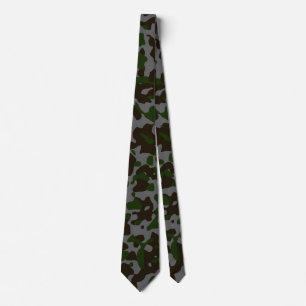 Dunkle grüne Camouflage in Braun und Grau Krawatte
