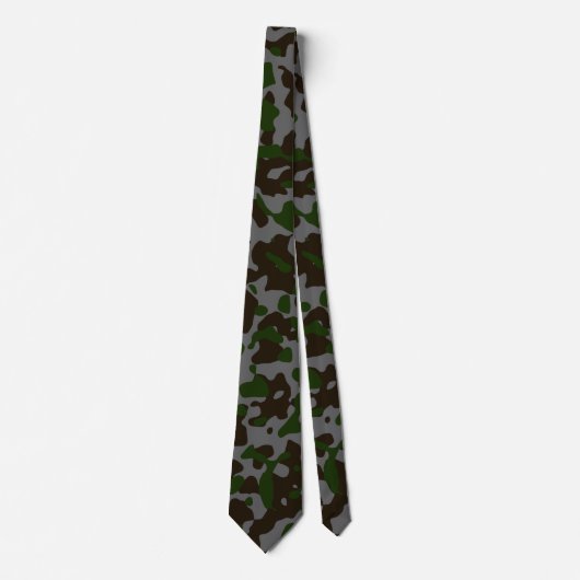 Dunkle grüne Camouflage in Braun und Grau Krawatte (Vorderseite)