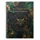 Dunkle grüne Farbe Grunge Bull Design Notizblock (Vorderseite)