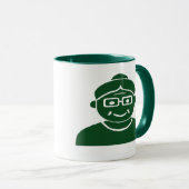 Dunkle grüne Fußball-Tasse für Grand Ma Tasse (VorderseiteRechts)