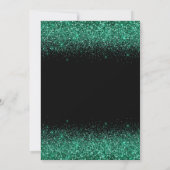 Dunkle grüne Kleidung Imitate Glitzer Quinceanera Einladung (Rückseite)