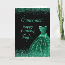 Dunkle grüne Kleidung Imitate Glitzer Quinceanera