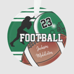 Dunkle Grüne personalisieren Fußball Ornament