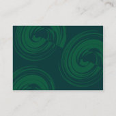 Dunkle grüne Spiralen Visitenkarte (Rückseite)