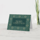 Dunkle grüne Weihnachtskerze Karte (Vorderseite)