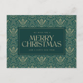 Dunkle grüne Weihnachtskerze Postkarte (Vorderseite)