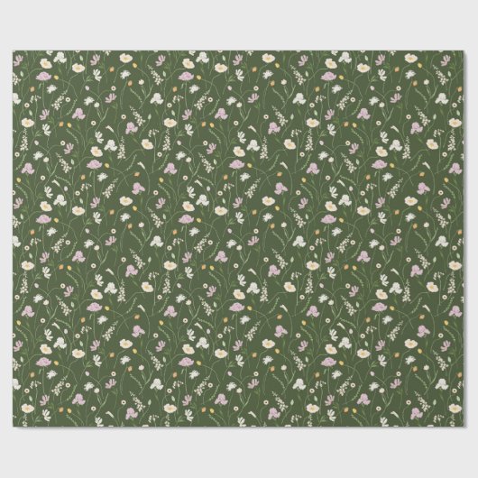 Dunkle grüne Wiese Geschenkpapier (Flach)