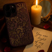 Dunkle Grunge Ästhetik Gothic Violet Gold Floral iPhone Hülle
