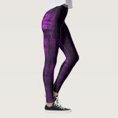 Dunkle Grunge Crosshatch Textur - Lila Leggings (Rechts)