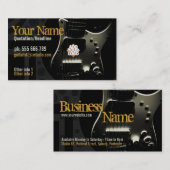 Dunkle Grunge Gitarre mit Logo-Visitenkarte Visitenkarte (Vorne/Hinten)