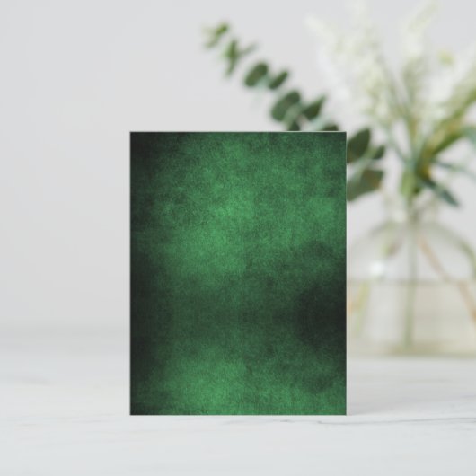 Dunkle Grunge Hintergrund - grün Postkarte (Stehend Vorderseite)