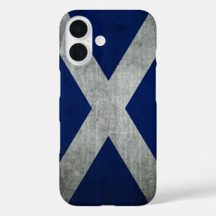 Dunkle Grunge Schottland-Flagge iPhone 16 Hülle