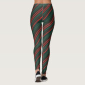 Dunkle Grüntöne und dunkle Reds Streifen Leggings (Rückseite)