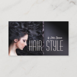 Dunkle Haare Frauen Haarschnitt Stylist Card Visitenkarte