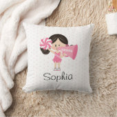 Dunkle Haare Licht Haut Rosa Cheerführender Cheerl Kissen (Decke)