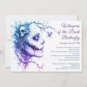 Dunkle Halloween-Einladung für Damen – Schmetterli Einladung