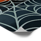 Dunkle Halloween-Landschaft mit Fledermäusen & Spi Poster (Ecke)