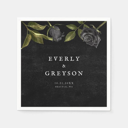 Dunkle Halloween-Rose Serviette (Vorderseite)