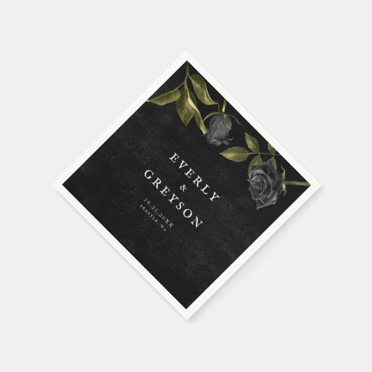 Dunkle Halloween-Rose Serviette (Ecke)