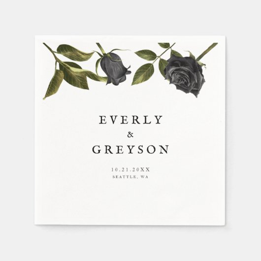 Dunkle Halloween-Rose Serviette (Vorderseite)