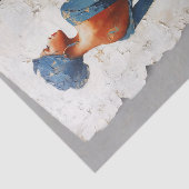 Dunkle Haut Frau in Blue EL6R Decoupage Seidenpapier (Ausschnitt)