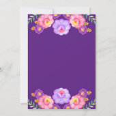 Dunkle Haut Frau mexikanische Blumenbekleidung Süß Einladung (Rückseite)