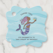 Dunkle Haut Lila Meerjungfrau mit Meeresschildkröt Geschenkanhänger (Vorderseite)