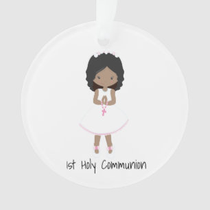 Dunkle Haut Mädchen 1. Kommunion Ornament
