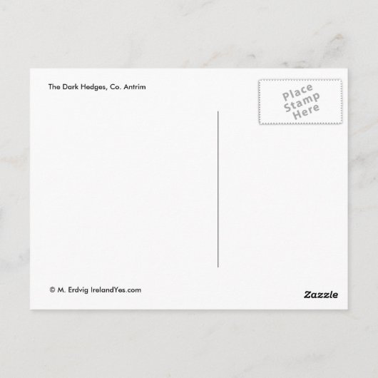Dunkle Hecken Postkarte (Rückseite)
