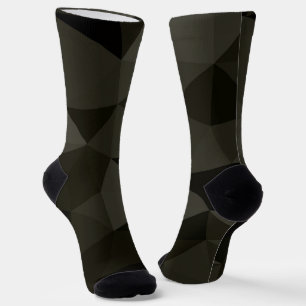 Dunkle Heeresgrau-braun-schwarze geometrische Netz Socken