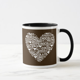 Dunkle heiße Schokoladen-Kakao-Liebe-Tasse Tasse