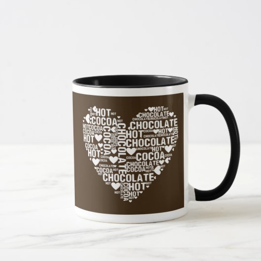 Dunkle heiße Schokoladen-Kakao-Liebe-Tasse Tasse (Rechts)