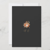 Dunkle Herbst-Blumen-Script-Hochzeit Einladung (Rückseite)