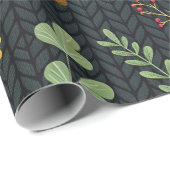 Dunkle Herbst-Geschenkverpackung mit Ginkgoblätter Geschenkpapier (Rolleneckpunkt)