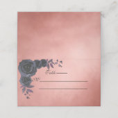 Dunkle Herbstflorgotik Monogramm Lila Platzkarte (Außenseite Aufgefaltet)