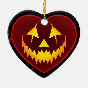 Dunkle Herz-Jack O Laternen-Verzierung Keramik Ornament
